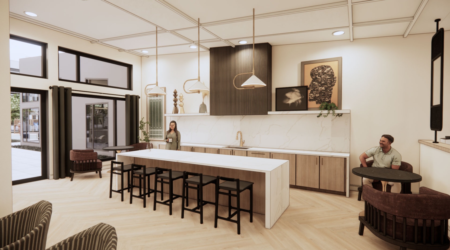 lounge in a bright room with ample seating